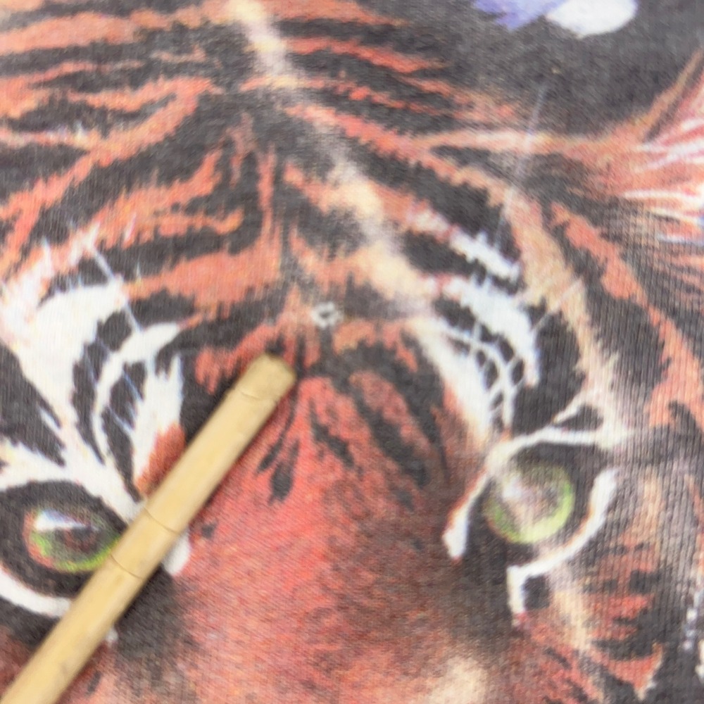 Vintage 1997 Anvil Tiger Graphic T Shirt Mens Large White Wild Side Nature Tee - Picture 4 of 12